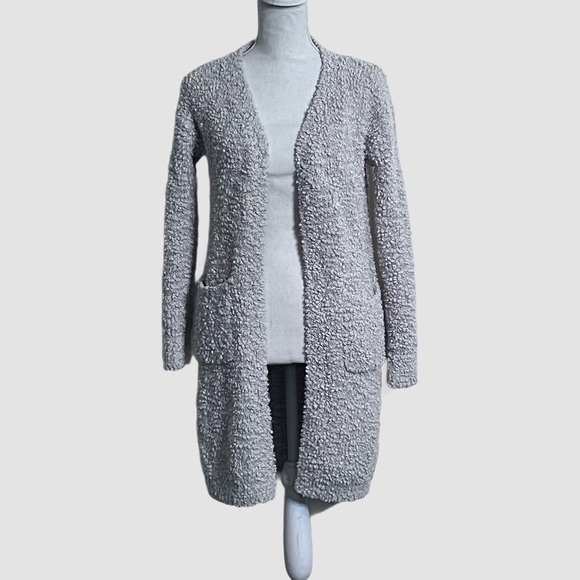 Rachel Zoe Cream Knit Sweater Cardigan Midi Pockets Soft Warm Cozy Women’s XS - Picture 1 of 9